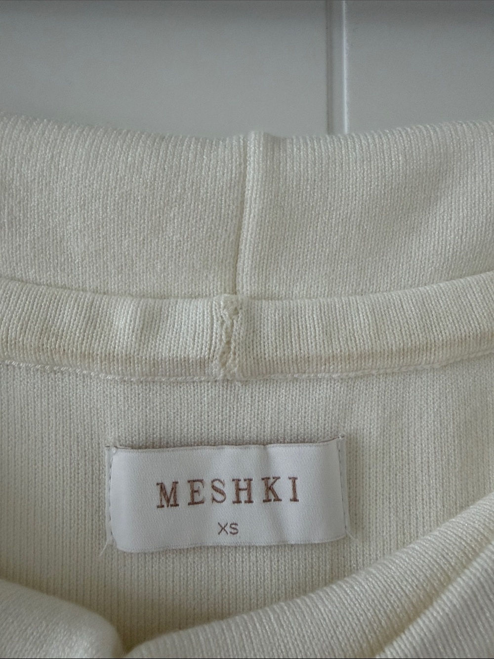 Meshki knit Off-Shoulder Ivory Fit-and-Flare Dress - Picture 2 of 3